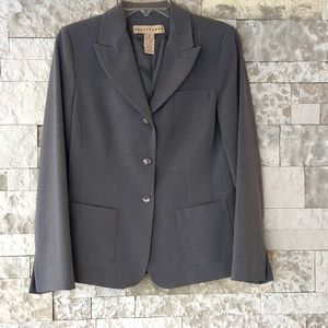 Apostrophe VTG 90s Blazer Dress Coat Sz 4 Dark Academia Classic Gray Grandpa EUC